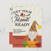 太っちょパンツの感謝祭招待状 編集可能 招待状 (正面/裏面)