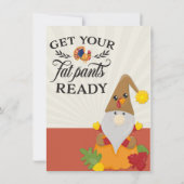 太っちょパンツの感謝祭招待状 編集可能 招待状 (裏面)