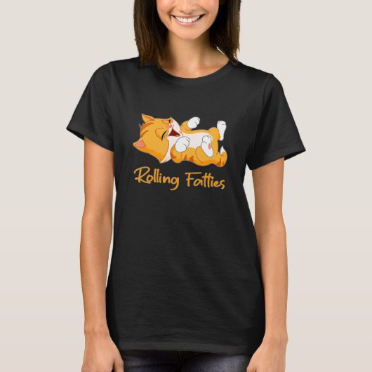 太っちょ転がりネコ 2 Tシャツ (正面)
