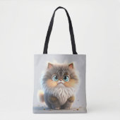 太ってふわふわのかわいい子猫 トートバッグ (正面)
