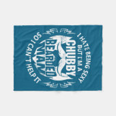 太ってるけど嫌い ヒゲのおやじ フリースブランケット (正面(横))