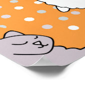 太ってフワフワした猫が仰向けに寝ている。カワイコ ポスター (角)