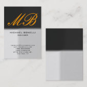 太っモダンぽいグレーのイエローモノグラムの名刺 名刺 (正面/裏面)