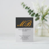 太っモダンぽいグレーのイエローモノグラムの名刺 名刺 (スタンド正面)