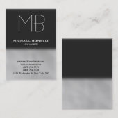 太っモダンぽいグレーのモノグラム名刺 名刺 (正面/裏面)