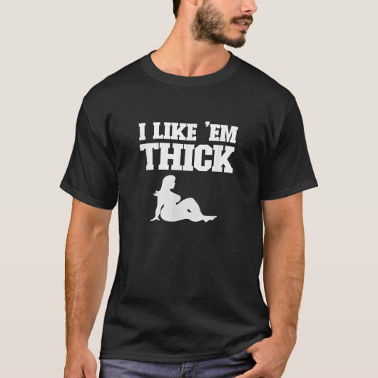 太めが好き 太った人を追いかける男性の面白い Tシャツ (正面)