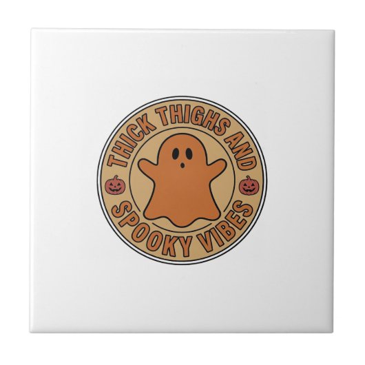 太ももとおばけのハロウィンTシャツ_ タイル (正面)