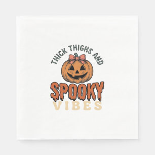 太ももとスプーキーな雰囲気のかぼちゃ ハロウィン デ スタンダードランチョンナプキン