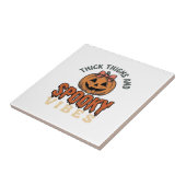 太ももとスプーキーな雰囲気のかぼちゃ ハロウィン デ タイル (側面)