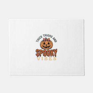 太ももとスプーキーな雰囲気のかぼちゃ ハロウィン デ ドアマット