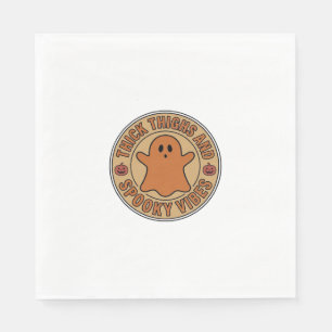 太ももとホラーな雰囲気のゴースト ハロウィンTシャツ_ スタンダードランチョンナプキン