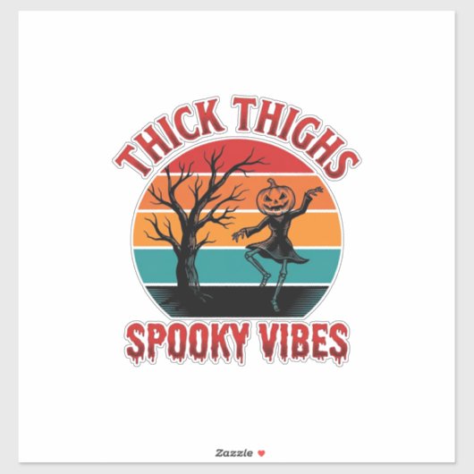 太もも スプーキー ヴァイブス ハロウィン Tシャツ デザイン_1 シール (シート)