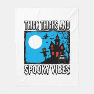 太もも スプーキー ヴァイブス ハロウィン Tシャツ デザイン_1 フリースブランケット