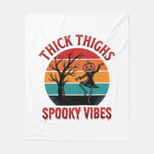 太もも スプーキー ヴァイブス ハロウィン Tシャツ デザイン_1 フリースブランケット
