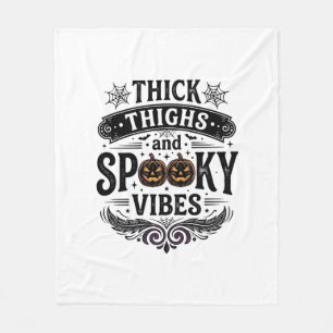 太もも スプーキー ヴァイブス ハロウィン Tシャツ デザイン_1 フリースブランケット