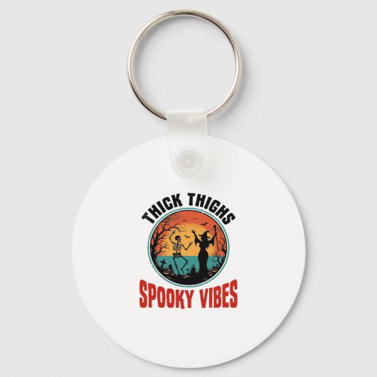 太もも スプーキー ヴィンテージ ハロウィンデザイン キーホルダー (正面)
