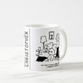 太りすぎの肥満の男性がフィット保しようとすおもしろいる コーヒーマグカップ (正面右)