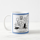 太りすぎの肥満の男性がフィット保しようとすおもしろいる コーヒーマグカップ (左)