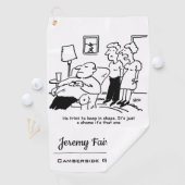 太りすぎの肥満の男性がフィット保しようとすおもしろいる ゴルフタオル (インサイチュ)