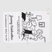 太りすぎの肥満の男性がフィット保しようとすおもしろいる ゴルフタオル (横)