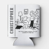 太りすぎの肥満の男性がフィット保しようとすおもしろいる 缶クーラー (裏面)