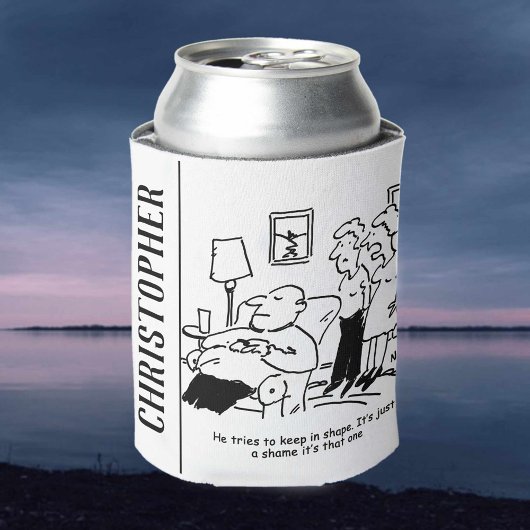 太りすぎの肥満の男性がフィット保しようとすおもしろいる 缶クーラー