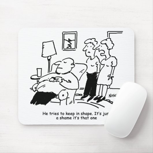 太り過ぎた肥満の人は形を保固めようとする マウスパッド (マウス)