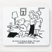 太り過ぎた肥満の人は形を保固めようとする マウスパッド (正面)