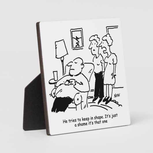 太り過ぎの肥満の男性がフィット保する フォトプラーク (正面)