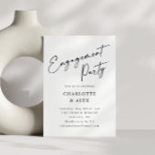太エレガントミニマル黒スクリプト婚約 招待状