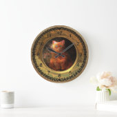 太ビクトリアン猫 ラージ壁時計 (ホーム)