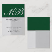 太モダン太グレー緑トレンディー名刺 名刺 (正面/裏面)