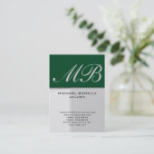 太モダン太グレー緑トレンディー名刺 名刺 (スタンド正面)