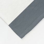 太モダン白ストライプ黒正方形モノグラム フリースブランケット (角)