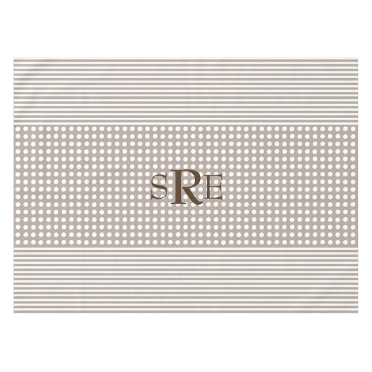 太モノグラムの重と白 テーブルクロス (正面(横))