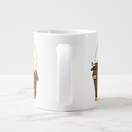 太中国の陰正月牛の福金 ジャンボコーヒーマグカップ (裏面)