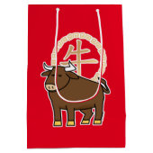 太中国の陰正月牛の福金 ミディアムペーパーバッグ (裏面)