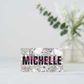 太字と行動的テキスト |花の背景 名刺 (スタンド正面)