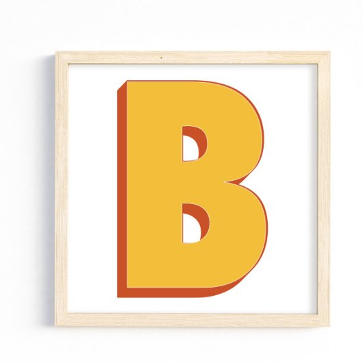 太字のイニシャルBのレターアートポスター ポスター