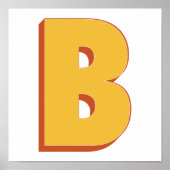 太字のイニシャルBのレターアートポスター ポスター (正面)