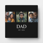 太字のシンプルなブラックの「Dad Established」3枚の写真 フォトプラーク (正面)