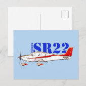 太字のタイポグラフィが目を引くスタイリッシュなCirrus SR22航空機 ポストカード (正面/裏面)