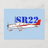 太字のタイポグラフィが目を引くスタイリッシュなCirrus SR22航空機 ポストカード (正面)