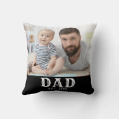 太字のタイポグラフィで「Dad Established」な写真 クッション (裏面)