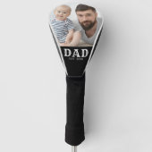 太字のタイポグラフィで「Dad Established」写真 ゴルフヘッドカバー (正面)