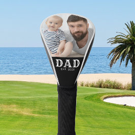 太字のタイポグラフィDad Establishedフォト ゴルフヘッドカバー