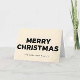 太字のヴィンテージ・ブロックスクリプト メリークリスマス シーズンカード