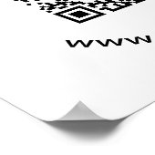太字の円形テキストのビジネス名付きQRコード ポスター (角)