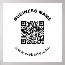 太字の円形テキストのビジネス名付きQRコード