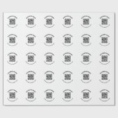 太字の円形テキストのビジネス名付きQRコード ラッピングペーパー (フラット)